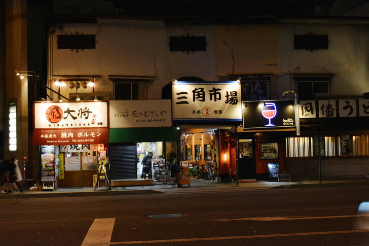 【福岡散歩日誌5】夜の薬院駅付近を散歩【12月】：下町みたいな雰囲気の通り