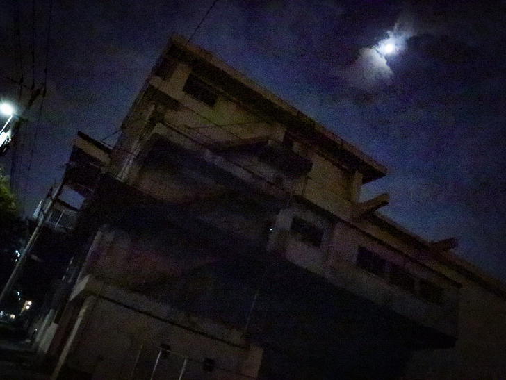 癒される異空間「深夜の須崎ふ頭」を散歩：倉庫と満月